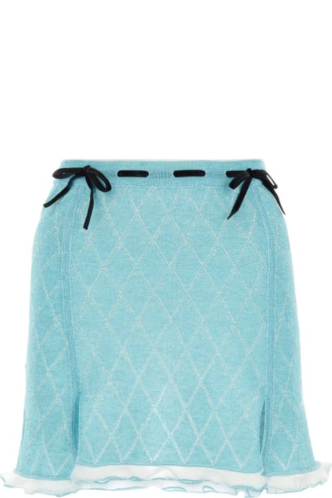 Cormio Skirts for Women Cormio Light-blue Cotton Blend Isha Mini Skirt
