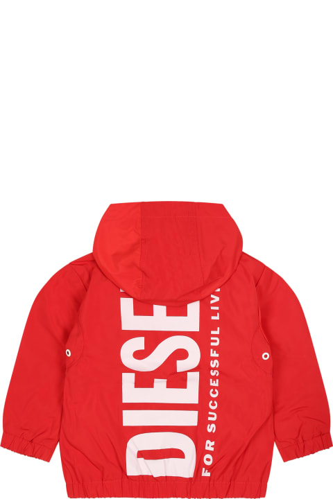 Sale for Baby Girls Diesel Red Wind Jacket For Baby Kids