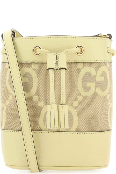 Gucci for Women Gucci Jumbo Gg Fabric And Leather Mini Ophidia Bucket Bag