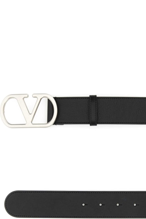 Homeware Valentino Garavani Black Leather Vlogo Belt