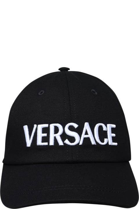 Versace Hats for Women Versace Black Cotton Hat