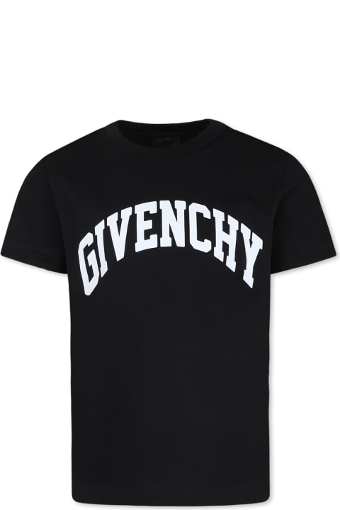 Givenchy T-Shirts & Polo Shirts for Women Givenchy Black T-shirt For Boy With Logo