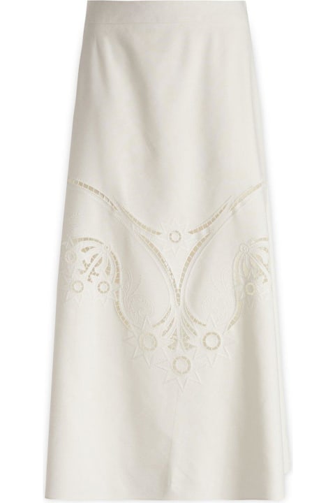 Chloé for Women Chloé Embroidered High-waisted Midi Skirt