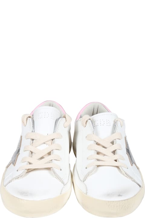 Shoes for Girls Golden Goose White Sneakers For Girl With Logo