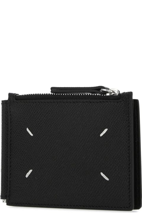 Maison Margiela Wallets for Men Maison Margiela Black Leather Card Holder