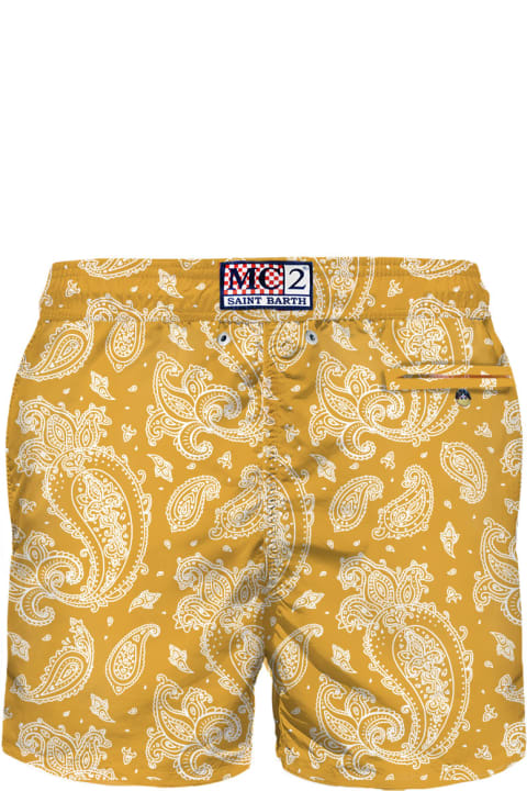 Homeware MC2 Saint Barth Man Light Fabric Swim Shorts With Paisley Print
