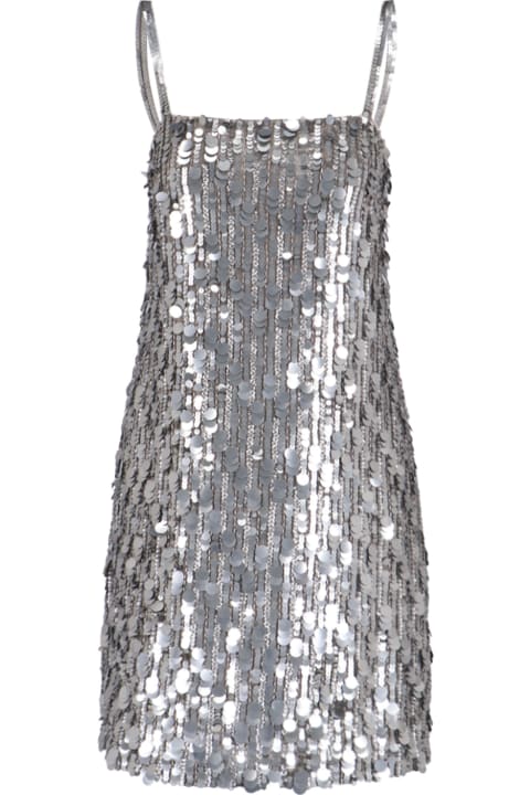 Parosh for Women Parosh Silver Full Sequins Gender Mini Dress