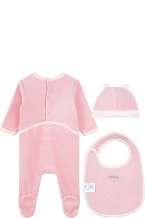 Bodysuits & Sets for Baby Girls Kenzo Pigiama+bavaglia+cappe