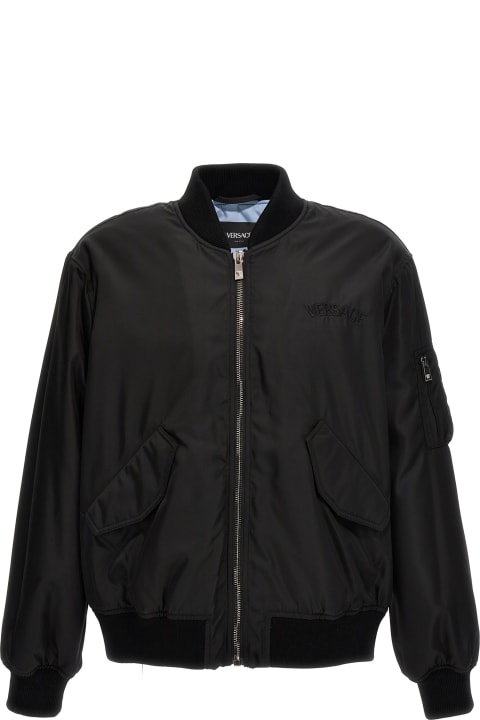 Versace Coats & Jackets for Men Versace Logo Bomber Jacket