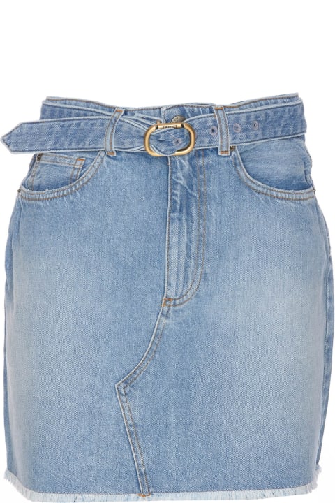Clothing Sale for Women TwinSet Denim Mini Skirt With Oval T Belt TwinSet