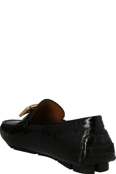 Logo Croc Leather Loafers