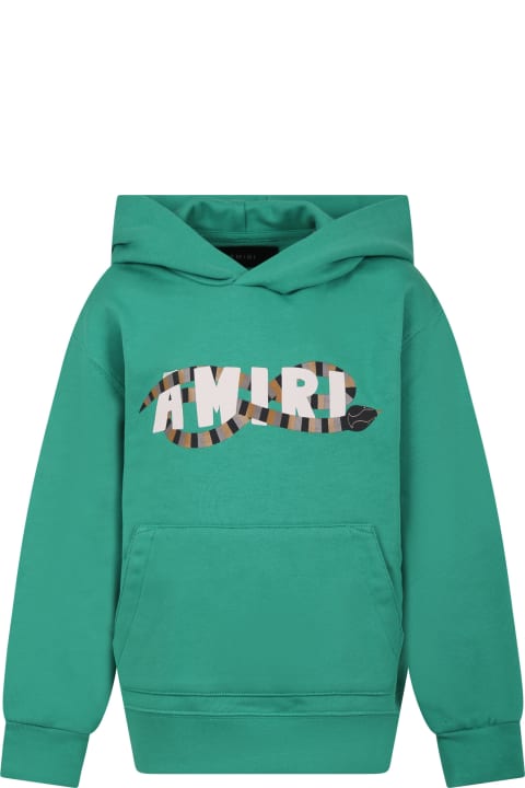 AMIRI Sweaters & Sweatshirts for Boys AMIRI Green Sweatshirt For Kids With Snake And Logo