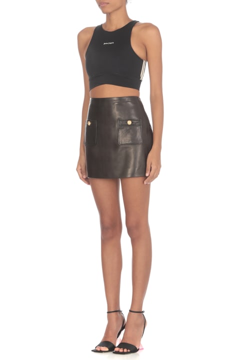 Palm Angels Skirts for Women Palm Angels Leather Mini Skirt