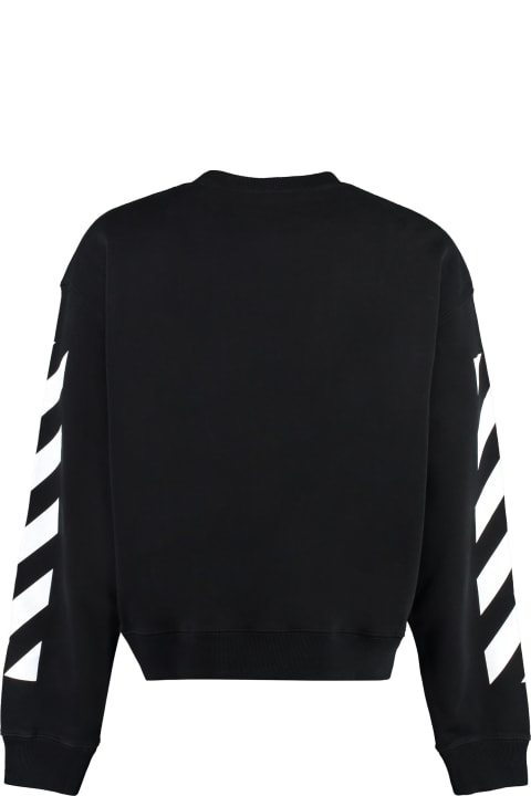 Sale for Men Off-White Cotton Crew-neck Sweatshirt