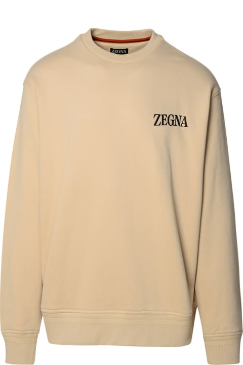 Zegna Clothing for Men Zegna Beige Cotton Sweatshirt