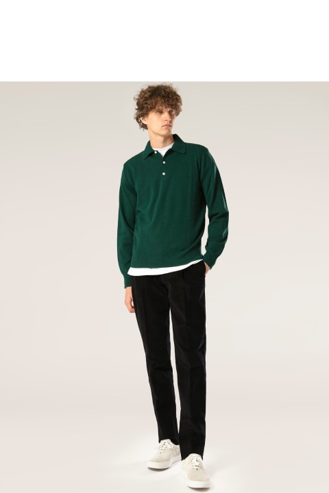 doppiaa Topwear for Men doppiaa Aaric Green Wool Polo Shirt