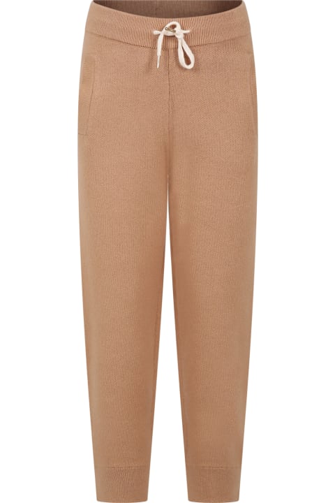 Chloé Bottoms for Boys Chloé Beige Trousers For Girl With Logo
