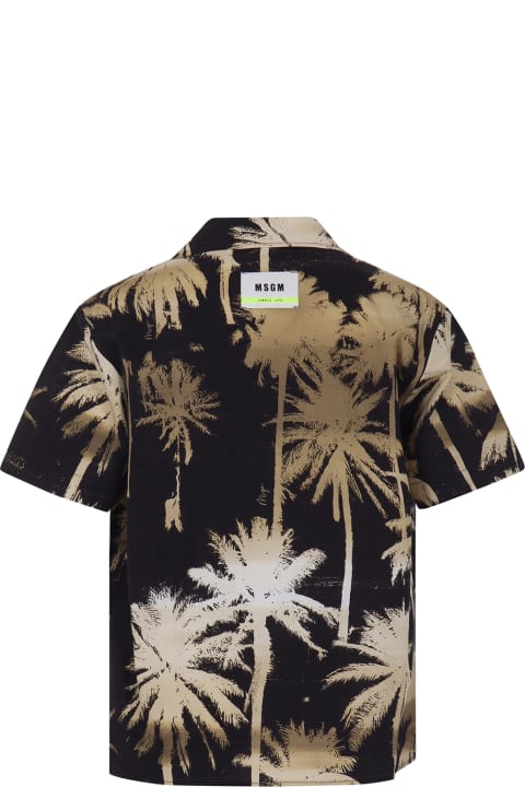 ボーイズ MSGMのシャツ MSGM Camicia Con Stampa Palm Tree