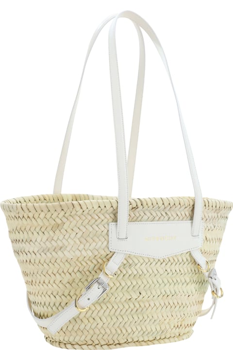 Givenchy for Women Givenchy White Voyou Basket Small Model In Raffia