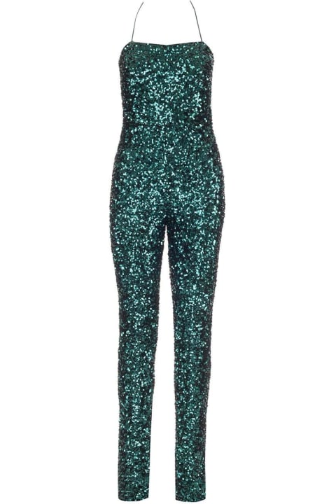 Rotate by Birger Christensen Jumpsuits for Women Rotate by Birger Christensen Sequin Embellished Spaghetti Straps Jumpsuit