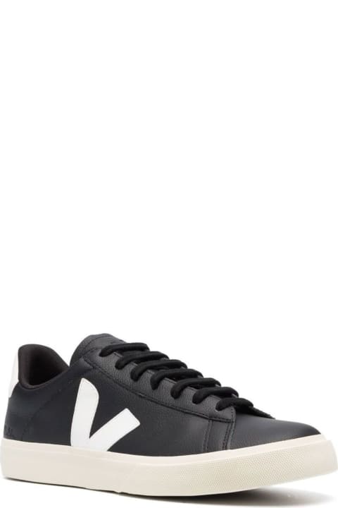 Homeware Veja 
campo
 Black And White Low Top Sneakers In Vegan Leather Man