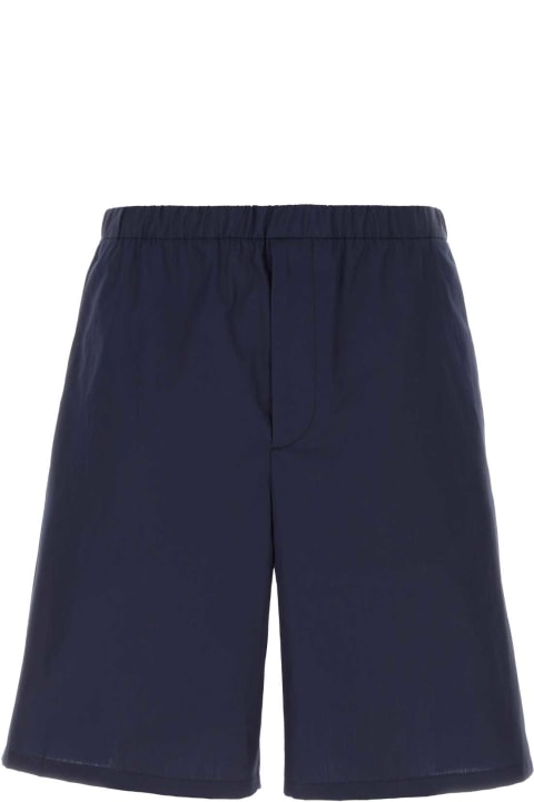 Prada for Men Prada Navy Blue Cotton Bermuda Shorts