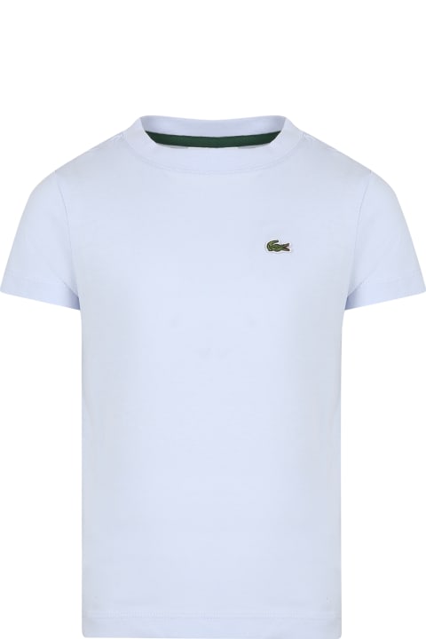 Lacoste for Kids Lacoste Light Blue T-shirt For Boy With Crocodile