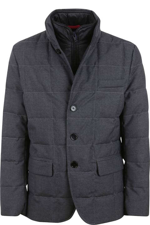 Fay Coats & Jackets for Men Fay Square Quilt Buttoned Jacket