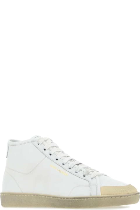 Sale for Men Saint Laurent White Leather Court Classic Sl/39 Sneakers
