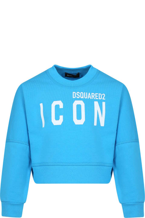 ウィメンズ新着アイテム Dsquared2 Light Blue Sweat-shirt For Boy With Logo