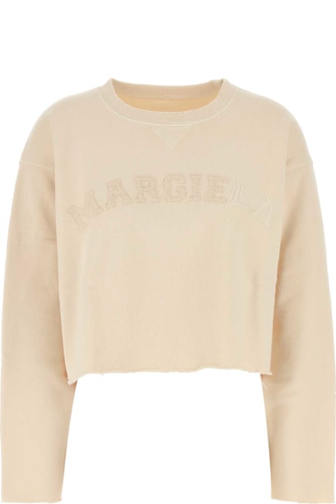 Fleeces & Tracksuits for Women Maison Margiela Cream Cotton Sweatshirt