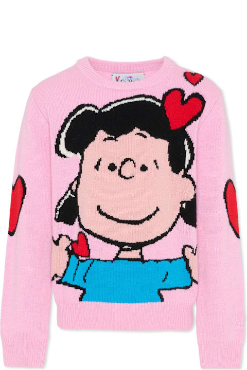 Homeware MC2 Saint Barth Pink Sweater For Girl With Mafalda