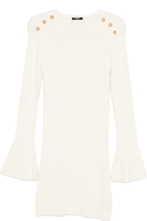 Homeware Balmain Balmain Kids Dress With Bell Sleeves And Buttons