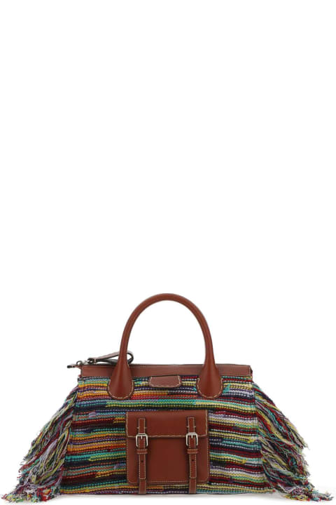 Chloé for Women Chloé Multicolor Leather And Cashmere Medium Edith Handbag