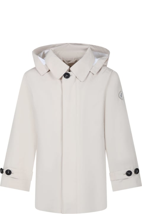 Save the Duck Coats & Jackets for Boys Save the Duck Beige Flint Trench Coat For Boy With Logo