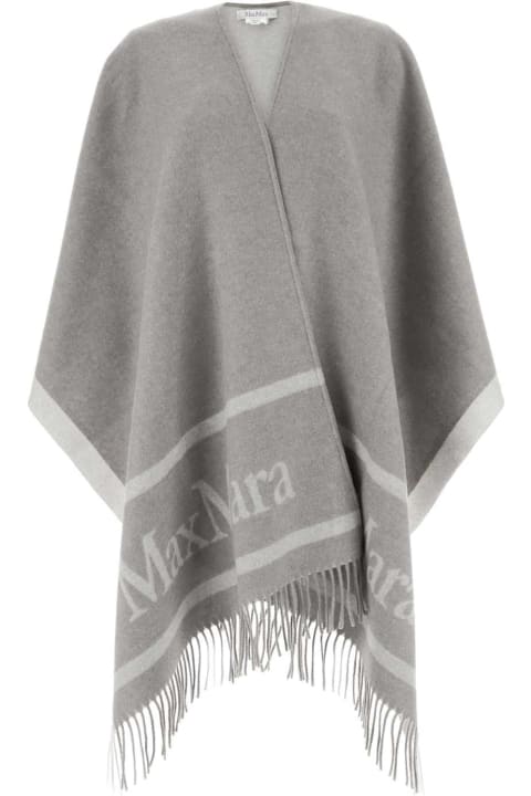 Max Mara Clothing for Women Max Mara Light Grey Wool Hilde Cape