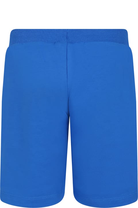 Fashion for Boys Moschino Light Blue Shorts For Kids With Teddy Bears And Logo