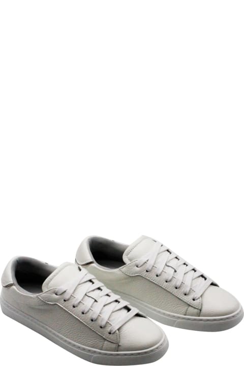 Fashion for Women Fabiana Filippi Sneakers In Soft Textured Leather With Rows Of Monili On The Back. Lace Closure