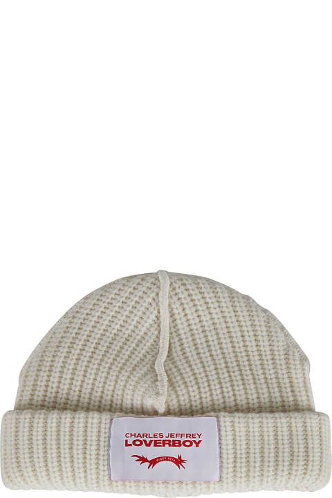 Accessories for Men Charles Jeffrey Loverboy Logo Patched Knitted Beanie