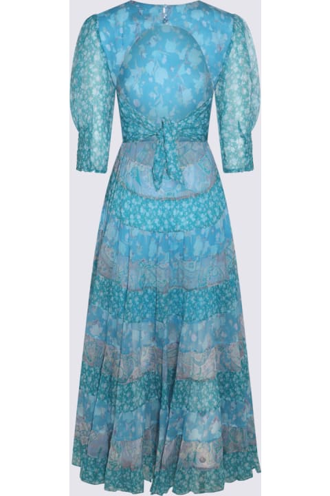 Fashion for Women RIXO Havana Floral Blue Mix Viscose Agyness Dress
