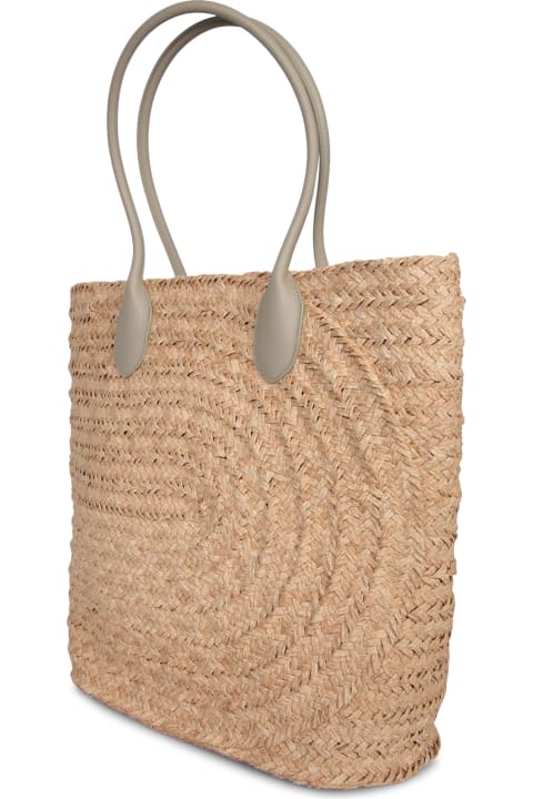 Burberry Totes for Women Burberry Raffia And Leather Nude Tote Bag