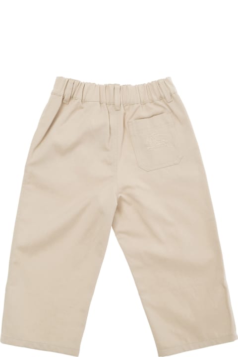 Burberry Bottoms for Baby Boys Burberry Beige Pants With Elastic Waistband In Cotton Blend Baby