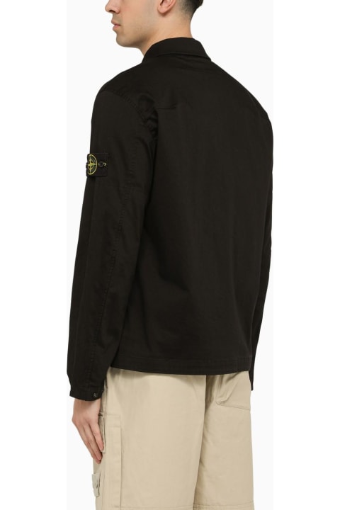 Lightweight Zipped Black Cotton Jacket