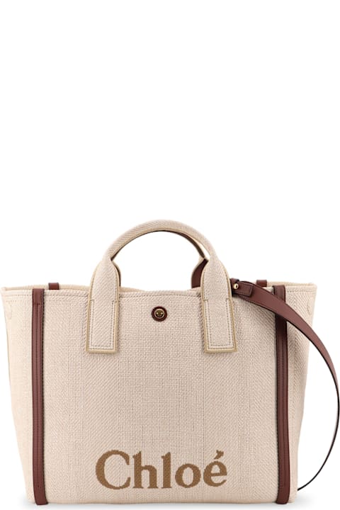 Chloé Bags for Women Chloé Chloè Carry Canvas Shoulder Bag With Logo Embroidery