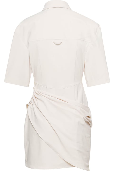 White Shirt Dress La Robe Camisa In Cotton Blend Woman