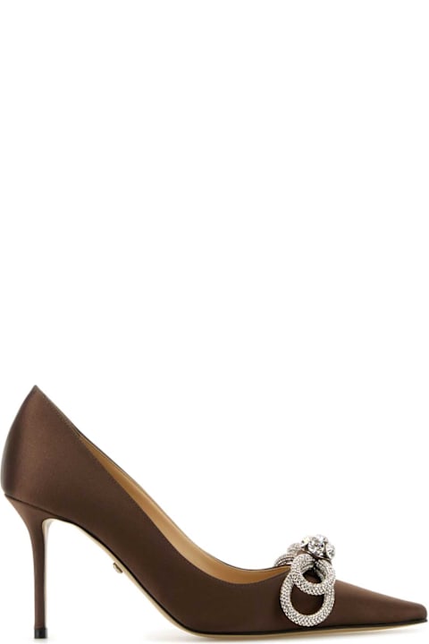 Mach & Mach for Women Mach & Mach Brown Satin Double Bow Pumps