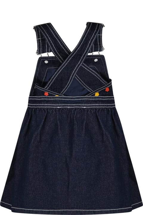 Coats & Jackets for Girls Kenzo Kids Denim Dungarees For Girl With Flower