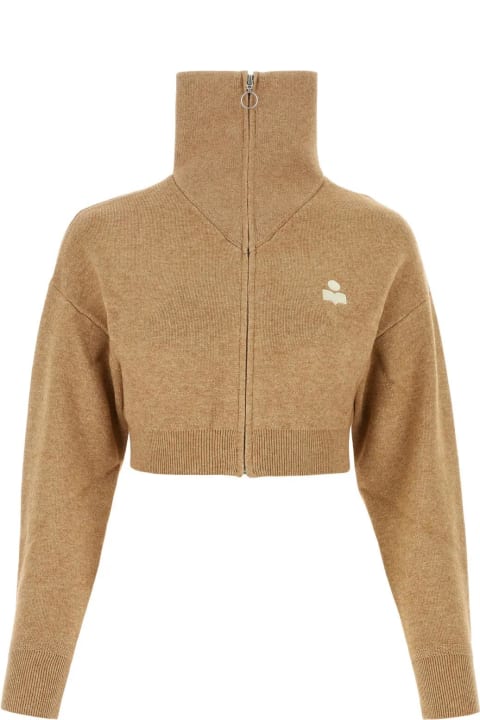Marant Étoile Coats & Jackets for Women Marant Étoile Camel Stretch Cotton Blend Oxane Cardigan