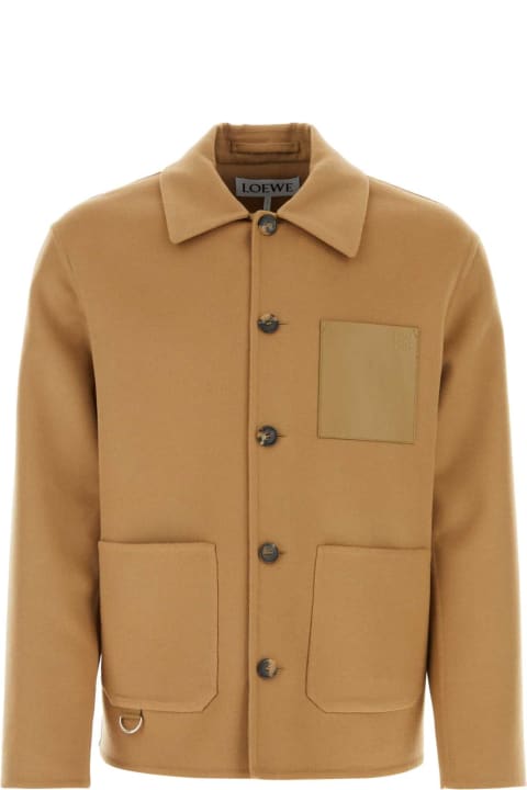 Coats & Jackets for Men Loewe Camel Wool Blend Jacket