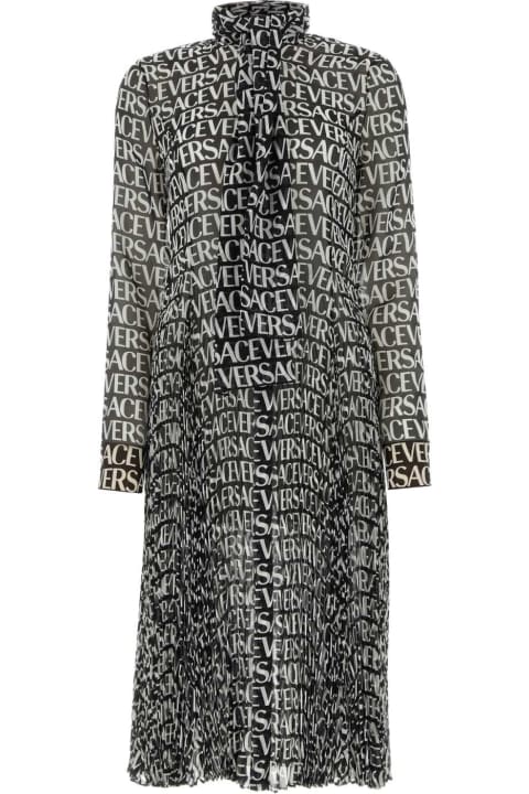Versace for Women Versace Printed Crepe Shirt Dress